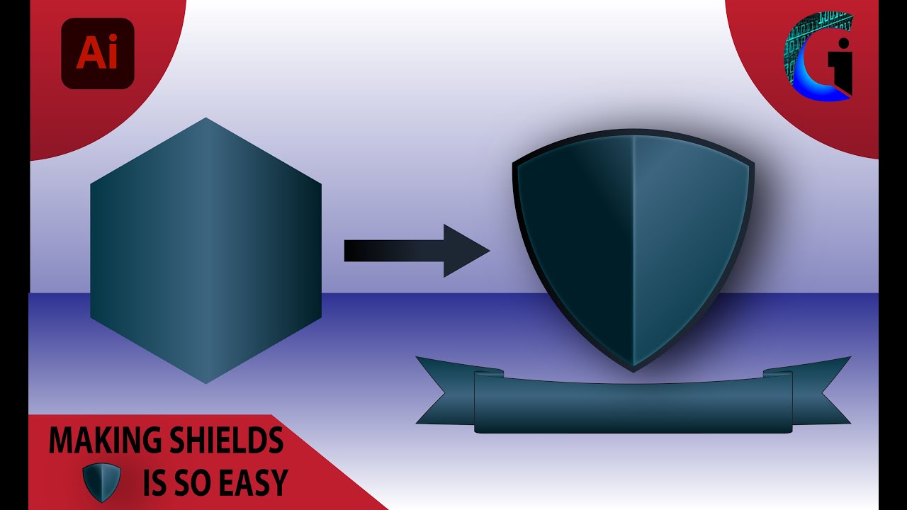 How To Create Shield Design In Adobe Illustrator Bangla Tutorial
