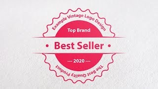 tutorial how to create a professional vintage logo design in adobe illustrator CC | flat retro badge