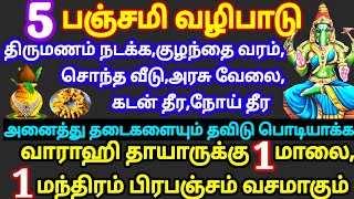 5 பஞ்சமி வழிபாடு,திருமணம் நடக்க,குழந்தை வரம்,சொந்த வீடு,அரசு வேலை கிடைக்க வாராஹிக்கு 1 மாலை போதும்