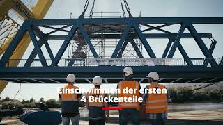 Einschwimmen der Friesenbrücke - Die Zweifeldbrücke