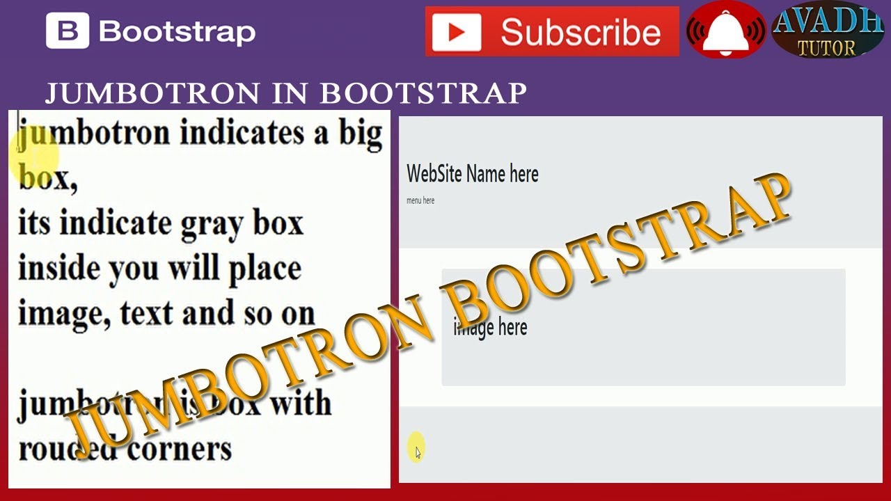 Jumbotron Bootstrap Example | Bootstrap Tutorial | Avadh Tutor - YouTube