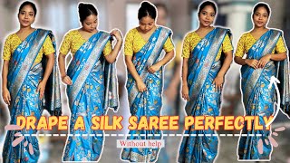 👌HOW TO DRAPE A SAREE PERFECTLY FOR *BEGINNERS*Easy way to drape a (SILK) saree | Shilpa minj 2024 |