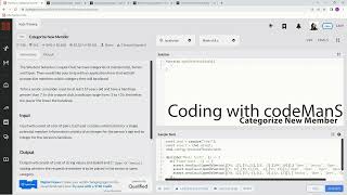 Codewars 7 kyu Categorize New Member Javascript