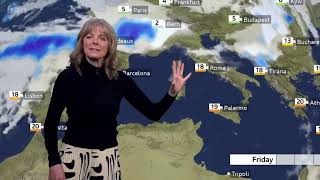 Louise Lear Europe weather forecast BBC January 9th 2025