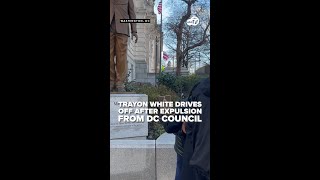 Trayon White drives away after expulsion from the DC Council