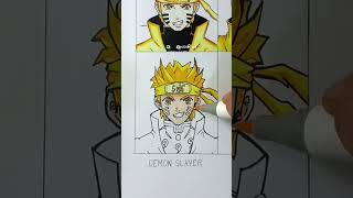How to Draw Naruto in different anime styles full video shorts #shorts #anime #drawing #naruto