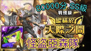 神魔之塔 縱橫於天際之間 戰慄級 怪盜亞森 SS級 80000分 紀錄