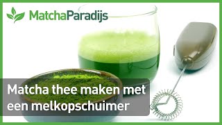 Matcha thee maken met een melkopschuimer