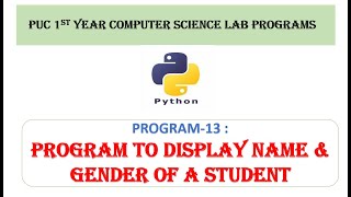 PART-B 13. PYTHON program  that accepts name and gender \u0026 add prefix using function..