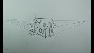 ARCHITECTURAL │How To Draw a Simple House in 2 Point Perspective #36