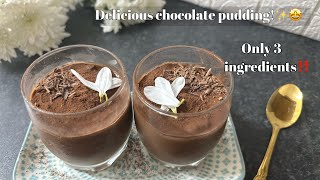 3-Ingredient Chocolate Pudding 🍫chocolate pudding simple recipe 🍮