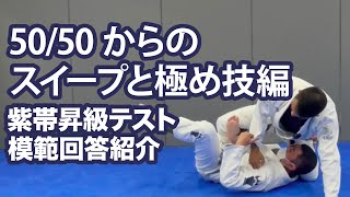 【50/50スイープと極め技】紫帯３本線昇級テスト模範回答紹介