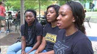 Hear from the KSU cheerleaders about kneeling during national anthem