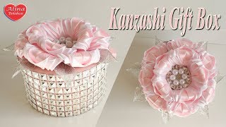 Шкатулка Канзаши со Стразами. МК / Kanzashi Gift Box with Rhinestones. DIY