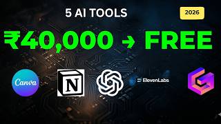 5 AI Tools That Replace ₹40,000 of Expensive Software (Most Are FREE)