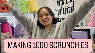 MAKING 1000 SCRUNCHIES VLOG -  SCRUNCHIE TUTORIAL + ETSY DROP