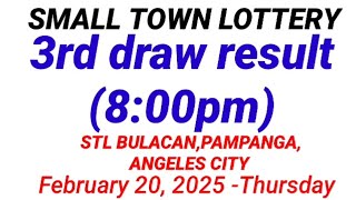 STL - BULACAN,PAMPANGA,ANGELES CITY 3RD DRAW RESULT (8:00 PM DRAW) February 20, 2025