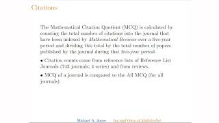 MathSciNet tutorial webinar with Michael Jones