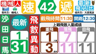 機械人速遞⚪賽馬貼士🐴1月31日🤖機械人賽馬資料庫☀️沙田日馬🟠赛马贴士🔵機械人賽馬研究所#賽馬貼士免費🟡機械人貼士