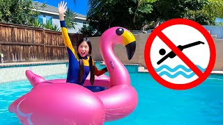 Wendy and Emma Learn Important Safety Pool Rules for Children