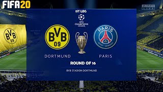 FIFA 20 ! Borussia Dortmund Vs PSG ! Champions League 2019/20 ! Round of 16 ! 19.02.2020