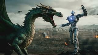 Epic Battle: Mystical Dragon vs Futuristic Robot in Thrilling Video