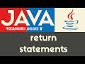 Return Statements | Java | Tutorial 14