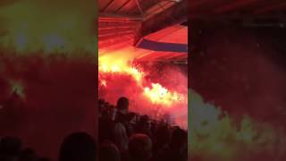 LCFC V Copenhagen - Away fans and their pyros!
