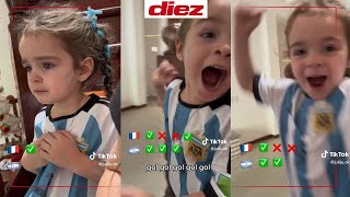 El tierno video de una niña argentina viendo los penales de la final del mundial y celebrando