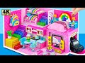 Build 2-Storey Pink House with 2 Bedroom, Bunk Bed and more from Cardboard ❤️ DIY Miniature House