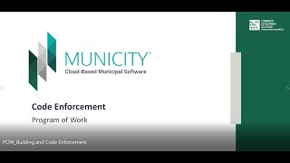 Municity Building and Code Enforcement Program of Work