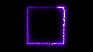 Glowing frame black screen | Neon light border | Frame template video background