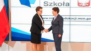 Beata Szydło i Anna Zalewska nt. reformy edukacji