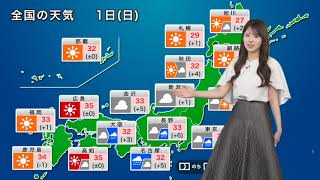 お天気キャスター解説 9月1日(日)の天気