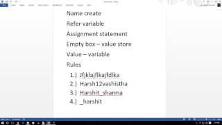 Python tutorials in Hindi 03 : Variables .