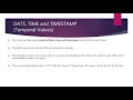 8. Database SQL -- DATE, TIME and TIMESTAMP in SQL Temporal Values