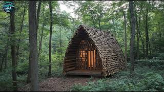 Fish-Scale Roof \u0026 Tall Chimney: The Ultimate Forest Cabin Build@lesnoy_badger1544