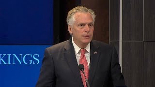 Governor Terry McAuliffe speaks at Brookings in the aftermath of the Charlottesville protests