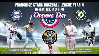 OPENING DAY! FRANCHISE STARS BASEBALL LEAGUE YEAR 4: BRAVES (MADDUX) @ A'S (PLANK)