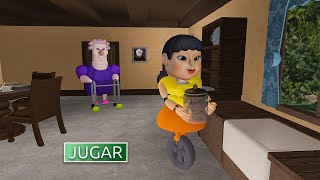 SEÑORITA ANI-TRON MUÑECA MALÉVOLO DE SQUID GAME ROBÓ GALLETAS DE LA ABUELA GRUÑONA! #roblox