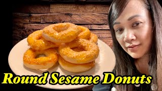 Round Sesame Donuts | នំកងឈ្ងុយឆ្ងាញ់មកពីអាមេរិកមកដល់ហើយ | Alina Recipe Channel |វិធីធ្វើម្ហូប