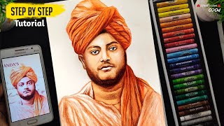 Swami Vivekananda Drawing | oil pastel drawing | priyashree's art