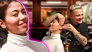 ASMR HEAD & BACK THERAPY IN REAL BARBER SHOP 🎀 ASMR FEMALE MASSAGE