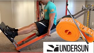 Total Gym Lower Body Workout using Weight Bar Attachment Undersun Resistance Bands