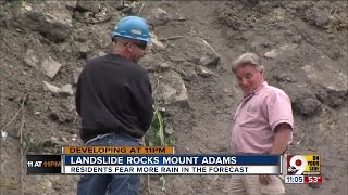 Mount Adams residents fear the impact of rain on landslide