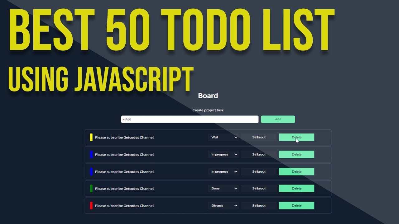 Best 50 Todo List Using Javascript | Todo List Javascript | Todo List ...