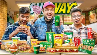 Finish Full Menu of Subway \u0026 Get 10,000 ₹ Cash 🤑🤑 @theindianmukbanger1596