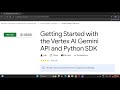 Getting Started with the Vertex AI Gemini API and Python SDK  LAB - 3