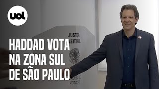 Fernando Haddad vota em colégio na zona sul de São Paulo