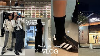 Vlog . 직장인 브이로그ㅣ야심차게 준비한 드디어 무신사 스토어 성수@대림창고 오픈ㅣ가을 출근룩ㅣ아디다스 태권도ㅣ로우타이드ㅣ로우클래식ㅣ솔티페블ㅣ셋업이엑스이ㅣ헤트라스